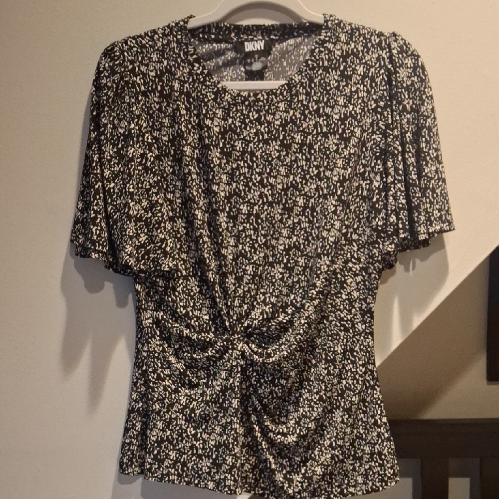 DKNY Monochrome Patterned Blouse